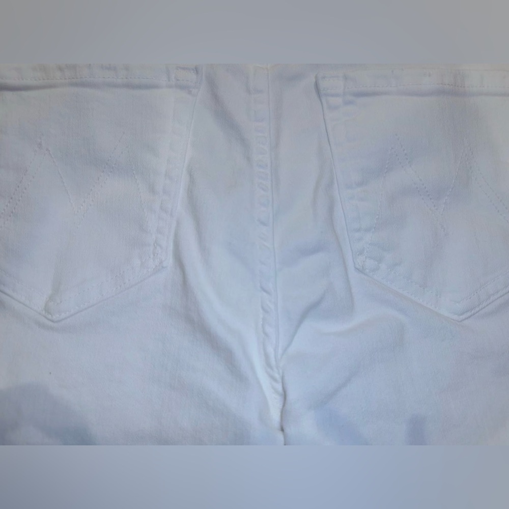 Like New MOTHER The Hustler Ankle Fray White Jeans Fairest Of Them All Size: 28 - Picture 14 of 15